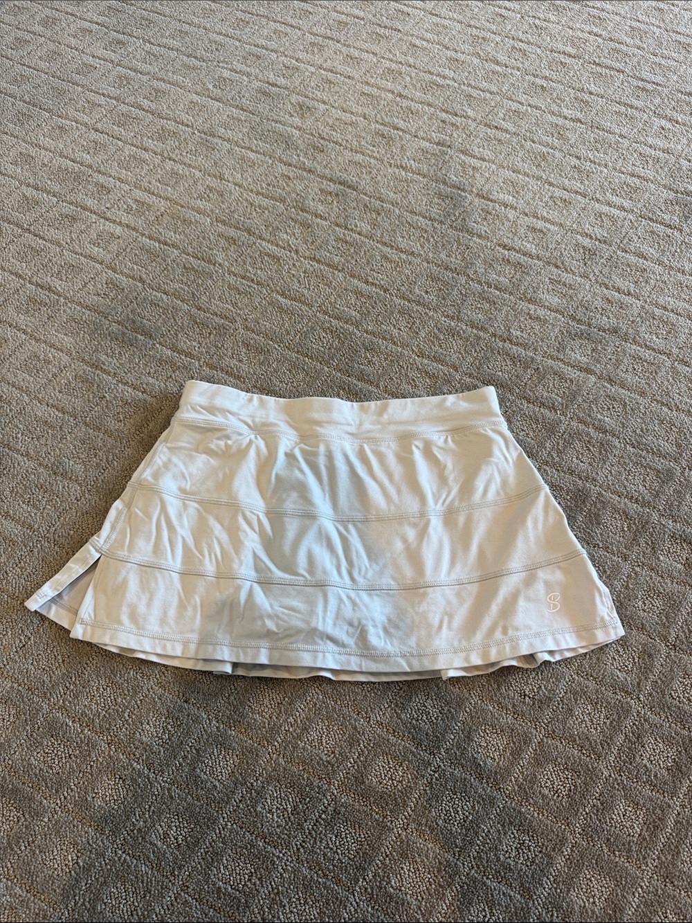 White Women's Circle Skirt with Subtle Logo